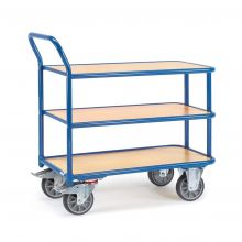 Tischwagen 400 kg mit 3 Holz-Etagen 850x500