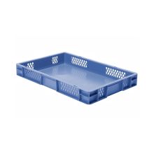 Stapelbare Transportkiste TK1 600x400x75 mm (lxbxh) blau