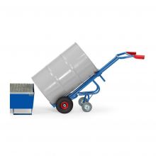 Fasssackkarre 300 kg 1600 mm mit Gummireifen und 2 Stützrädern