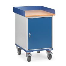 Rollcontainer 150 kg 650x550 mit Rand und abschließbarem Schrank