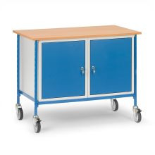 Rollbarer Tisch 150 kg 1120x650 mit 2 abschließbaren Schränken