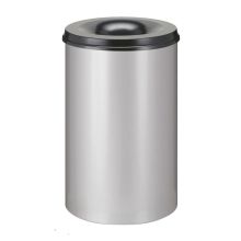 Feuerlöschender Papierkorb 110 Liter aluminiumgrau/schwarz