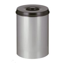 Feuerlöschender Papierkorb 50 Liter aluminiumgrau-schwarz
