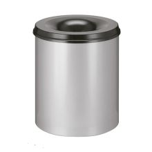 Selbstverlöschender Papierkorb 80 Liter aluminiumgrau-schwarz