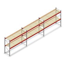 Vorteilsreihe gebrauchtes AR T2 Palettenregal 2500x11120x1100mm (HxBxT) 2 Ebenen mit Stegen