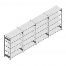 Vorteilsreihe teilweise gebrauchtes Heavy Duty Fachbodenregal 2000x5350x600 mm (hxbxt) 5 Ebenen 150 kg