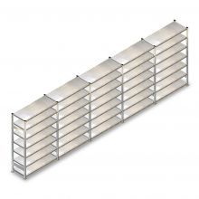 Vorteilsreihe gebrauchte Schaefer R3000 Fachbodenregal 2300x5180x500mm (hxbxt) 7 Ebenen