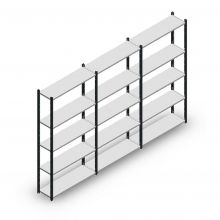 Vorteilsreihe Fachbodenregal Medium Duty 2000x3000x300 mm (hxbxt) 5 Ebenen antrazit