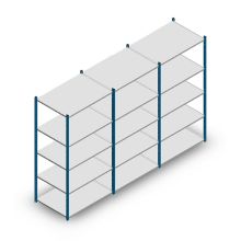 Vorteilsreihe Fachbodenregal Medium Duty 2000x3000x700 mm (HxBxT) 5 Ebenen blau