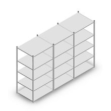 Vorteilsreihe Fachbodenregal Medium Duty 2000x3000x800 mm (HxBxT) 5 Ebenen verzinkt