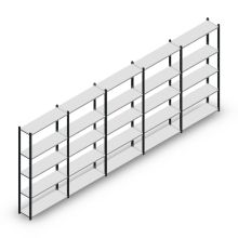 Vorteilsreihe Fachbodenregal Medium Duty 2000x5000x300 mm (HxBxT) 5 Ebenen anthrazit