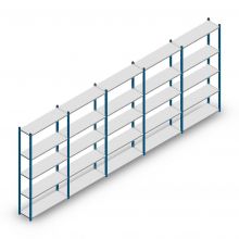 Vorteilsreihe Fachbodenregal Medium Duty 2000x5000x300 mm (hxbxt) 5 Ebenen blau