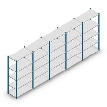 Vorteilsreihe Fachbodenregal Medium Duty 2000x5000x500 mm (HxBxT) 5 Ebenen blau