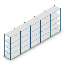 Vorteilsreihe Fachbodenregal Medium Duty 2000x5000x600 mm (HxBxT) 5 Ebenen blau