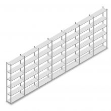 Vorteilsreihe Fachbodenregal Medium Duty 2500x7000x300 mm (hxbxt) 6 Ebenen verzinkt