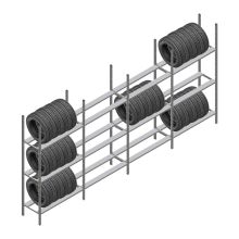 Vorteilsreihe Reifenregal Medium Duty 2000x4000x600 mm (HxBxT) 3 Ebenen