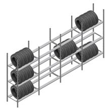 Vorteilsreihe Reifenregal Medium Duty 2000x4000x700 mm (HxBxT) 3 Ebenen