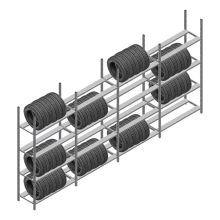 Vorteilsreihe Reifenregal Medium Duty 2200x4000x600 mm (HxBxT) 4 Ebenen