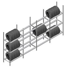 Vorteilsreihe Reifenregal Medium Duty 2200x4000x700 mm (HxBxT) 3 Ebenen