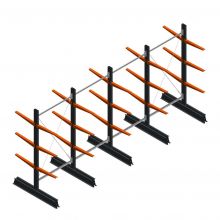 Vorteilsreihe leichte Kragarmregal doppelseitig 2000x4100x500 mm (hxbxt) 3 Ebenen