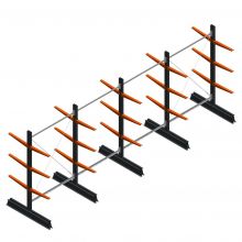 Vorteilsreihe leichte doppelseitige Kragarmregal 2000x5100x500 mm (hxbxt) 3 Ebenen