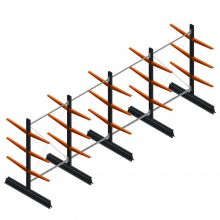 Vorteilsreihe leichte Kragarmregale doppelseitig 2000x5100x600 mm (hxbxt) 3 Ebenen