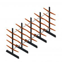 Vorteilsreihe leichte Kragarmregale beidseitig 2500x4100x600 mm (hxbxt) 4 Ebenen