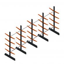 Vorteilsreihe leichte Kragarmregal doppelseitig 2500x5100x500 mm (hxbxt) 4 Ebenen