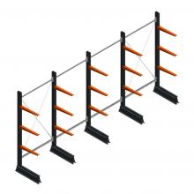 Vorteilsreihe leichte Kragarmregal einseitig 2000x4100x500 mm (hxbxt) 3 Ebenen