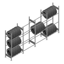 Vorteilsreihe Reifenregal Heavy Duty 2000x4000x500 mm (HxBxT) 3 Ebenen
