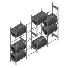 Vorteilsreihe Reifenregal Heavy Duty 2500x4000x500 mm (HxBxT) 4 Ebenen