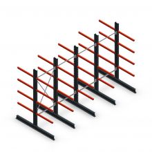 Vorteilsreihe Medium Duty Kragarmregal doppelseitig 2500x4000x800 mm (hxbxt) 4 Ebenen