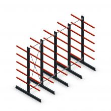 Vorteilsreihe Medium Kragarmregal doppelseitig 3000x4000x800 mm (hxbxt) 5 Ebenen