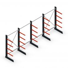 Vorteilsreihe Medium Kragarmregal einseitig 2500x4000x600 mm (hxbxt) 4 Ebenen