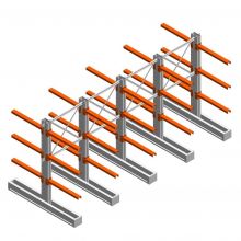 Vorteilsreihe Medium Kragarmregal IT beidseitig 1990x4000x800 mm (hxbxt) 3 Ebenen