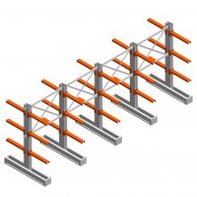 Vorteilsreihe Medium Duty Kragarmregal IT doppelseitig 1990x4800x600 mm (hxbxt) 3 Ebenen