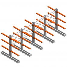 Vorteilsreihe medium Kragarmregal IT doppelseitig 1990x4800x800 mm (hxbxt) 3 Ebenen