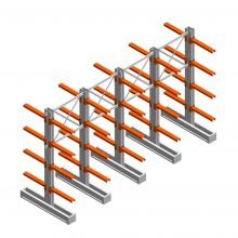 Vorteilsreihe Medium Duty Kragarmregal IT doppelseitig 2455x4000x600 mm (hxbxt) 4 Ebenen