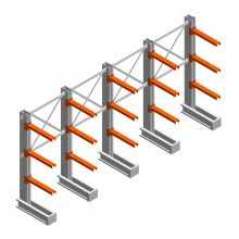 Vorteilsreihe Medium Duty Kragarmregal IT einseitig 1990x4000x600 mm (hxbxt) 3 Ebenen