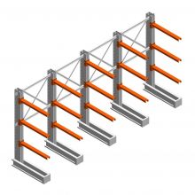 Vorteilsreihe Medium Duty Kragarmregal IT einseitig 1990x4000x800 mm (hxbxt) 3 Ebenen