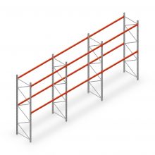 Vorteilsreihe Palettenregal AR T2 3500x8420x1100 mm (hxbxt) 2 Ebenen 1820kg/Eb. mit vormontierten Rahmen