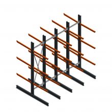 Vorteilsreihe schwere Kragarmregal doppelseitig 4000x4091x1200mm (hxbxt) 3 Ebenen