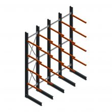 Vorteilsreihe schwere Kragarmregal einseitig 5000x4100x1200mm (hxbxt) 4 Ebenen