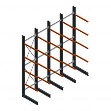 Vorteilsreihe schwere Kragarmregal einseitig 5000x4900x1200mm (hxbxt) 4 Ebenen