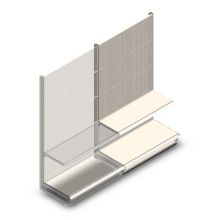 Wandregal mit Perforation Tego 1800x1000x470 mm (hxbxt) 2 Ebenen RAL9001 Anbauregal
