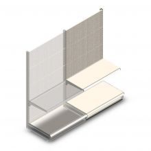 Wandregal mit Perforation Tego 1800x1000x570 mm (hxbxt) 2 Ebenen RAL9001 Anbauregal