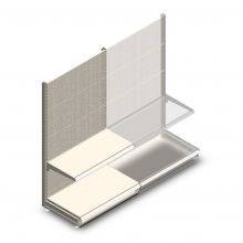 Wandregal mit Perforation Tego 1800x1000x570 mm (hxbxt) 2 Ebenen RAL9001 Anfangsregal