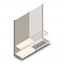 Wandregal mit Perforation Tego 2200x1000x470 mm (hxbxt) 2 Ebenen RAL9001 Anfangsregal