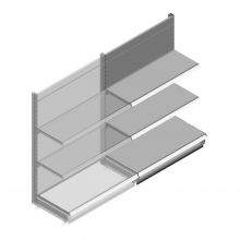 Wandregal Tego 1400x1000x470 mm (hxbxt) 3 Ebenen RAL9006 Anbauregal