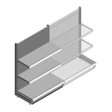 Wandregal Tego 1400x1000x470 mm (hxbxt) 3 Ebenen RAL9006 Anfangsregal